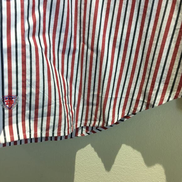 Alabama Football Crimson Tide Button Down Shirt Men's Medium Striped Flip Cuffs - Picture 7 of 12